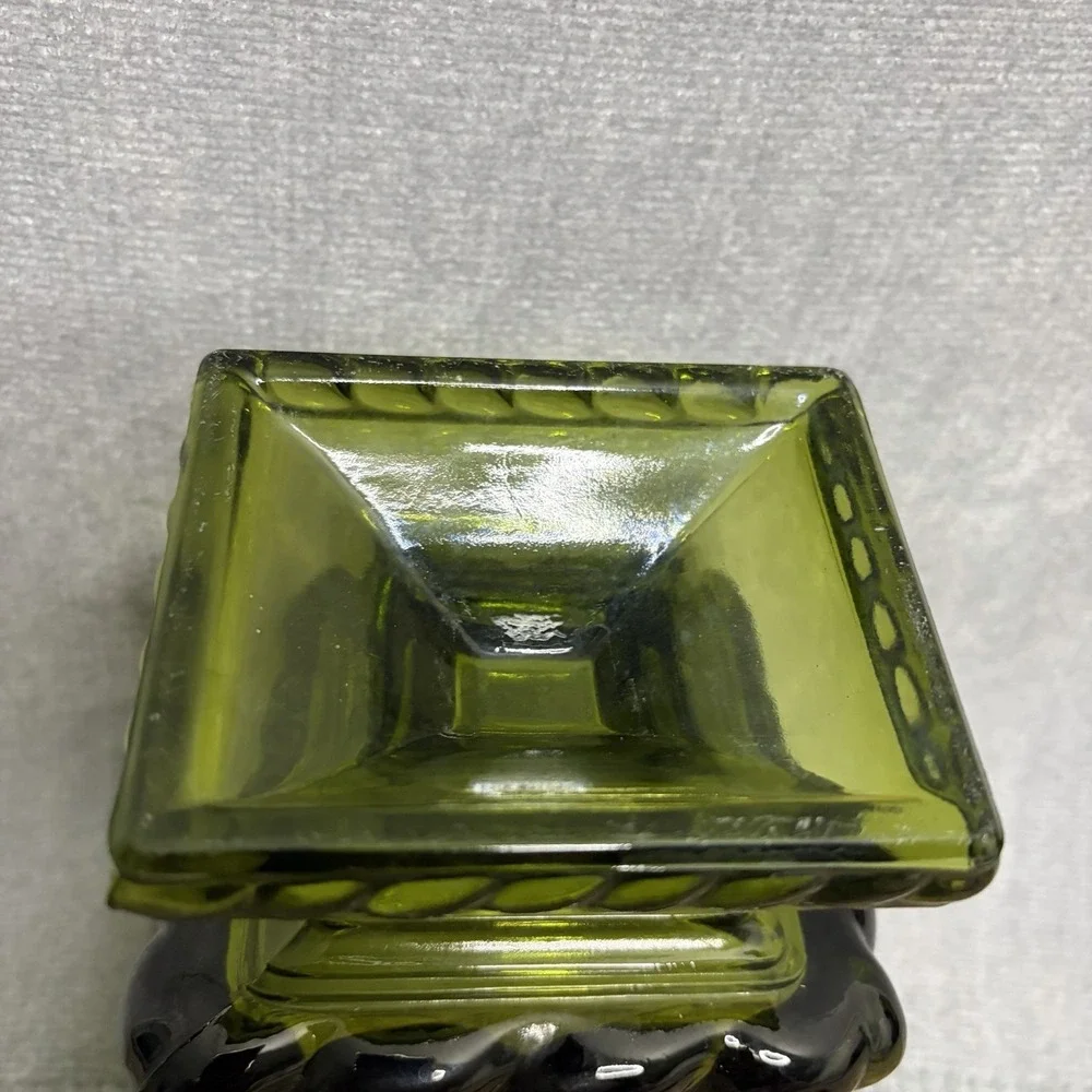 Avocado Green Glass Vase Vintage, 7